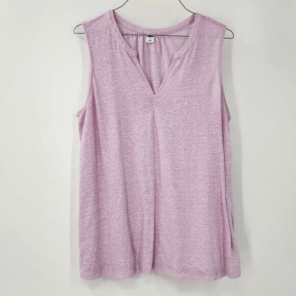 OLD NAVY Light Purple Linen Blend Tank Top Womens Size Medium M Spring Summer - Picture 1 of 4